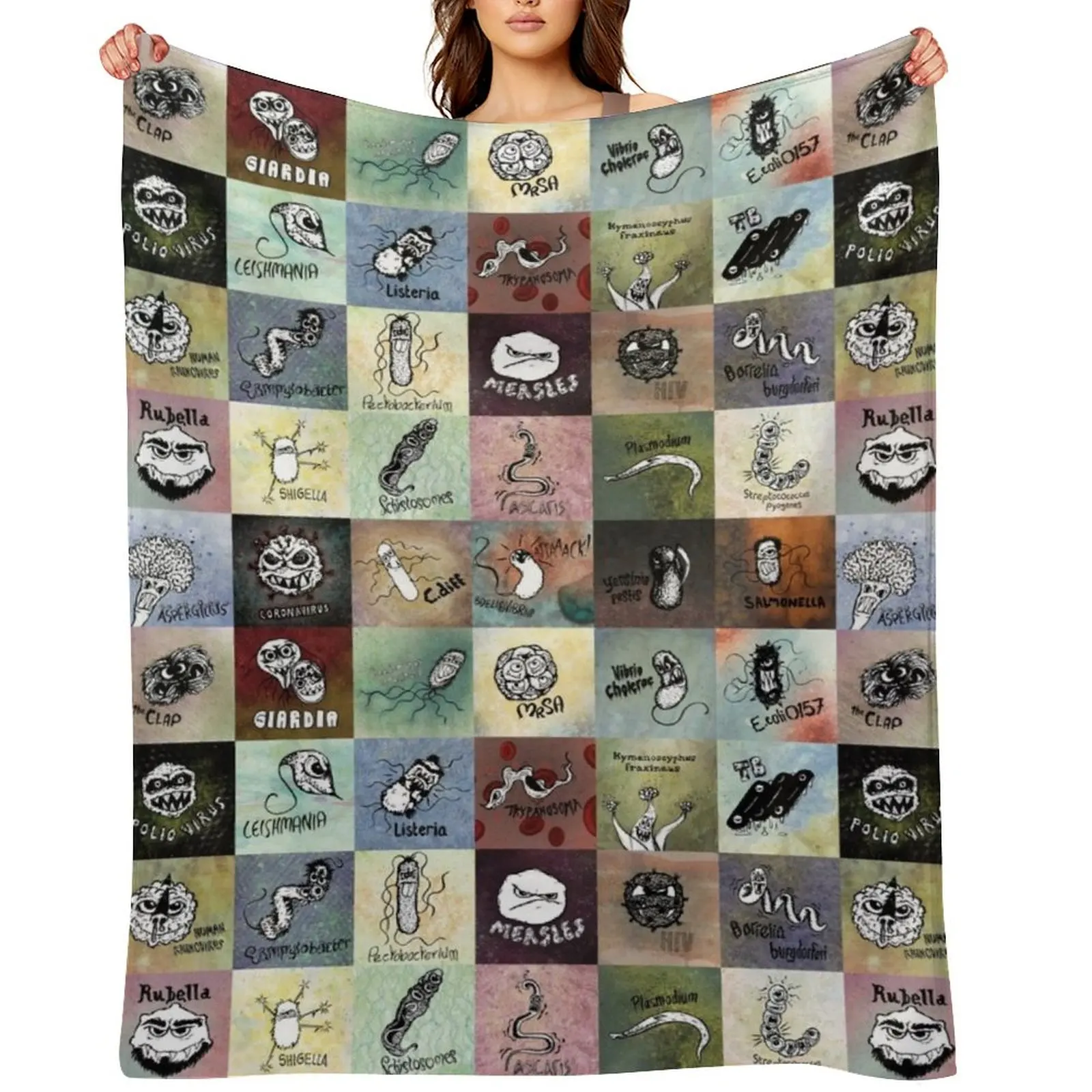 

Pathogens - gotta catch them all Throw Blanket Baby Thin Tourist Luxury St Blankets