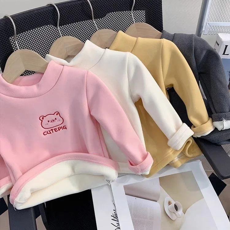 

Осенне-зимний теплый и уютный детский свитшот унисекс на флисовой подкладке с животными, топы для девочек, милая верхняя одежда, одежда