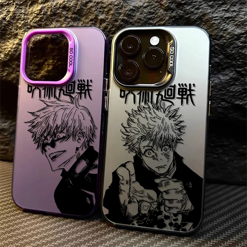 Jujutsu Kaisen Gojo Sukuna For iPhone 15 14 13 12 11 Pro Max XS Max X XR 7 8 Plus 6S Fashion Colorful Silver Phone Case