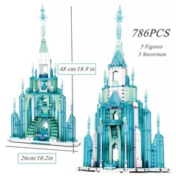 786 Uds Castillo de nieve hielo princesa amigos casa StreetView modelo bloques de construcción ladrillo película juguete para regalo