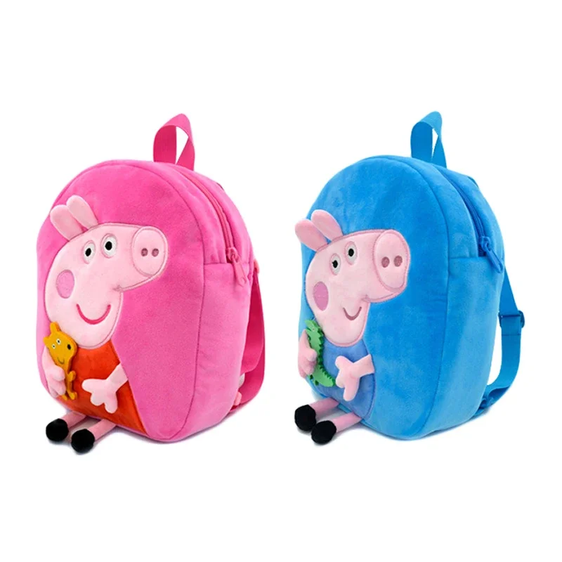 Peppa Pig borsa a tracolla stereoscopica bambola zaino Anime zaino peluche portamonete giocattoli George Round Pocketbook regali per bambini