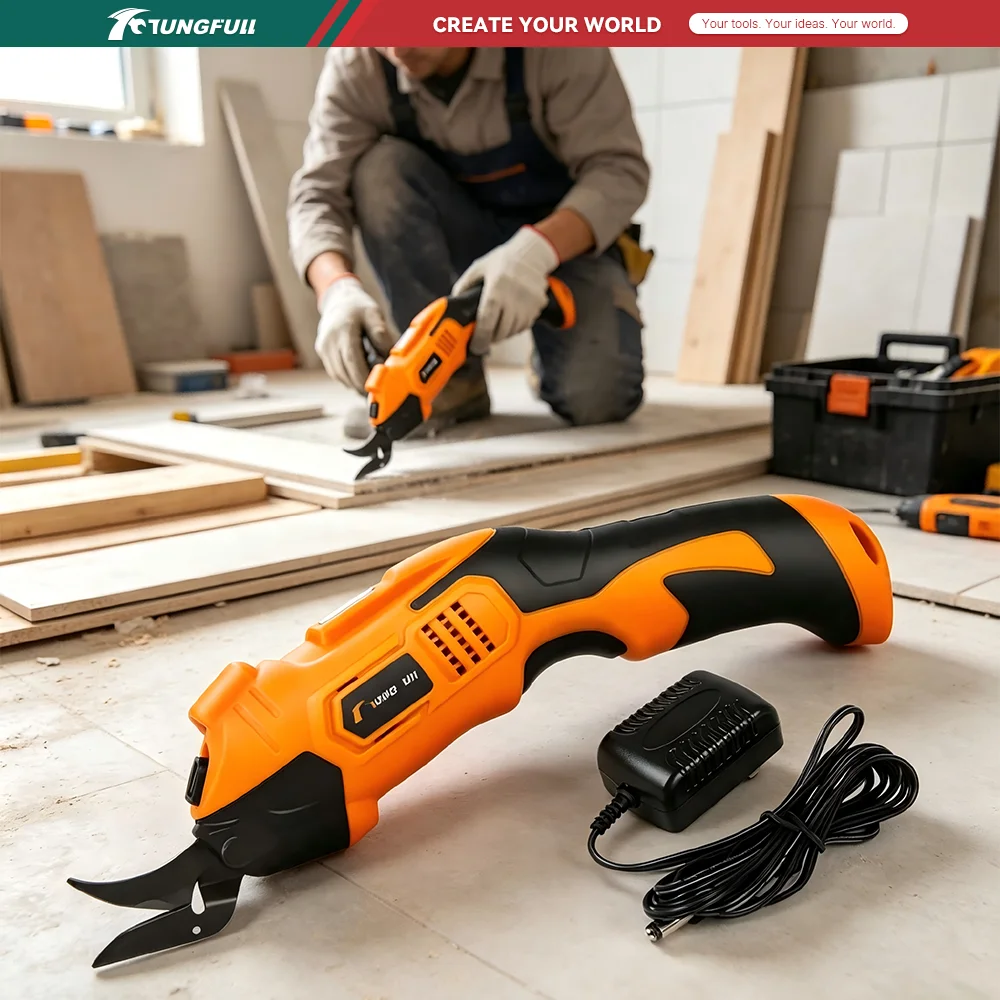 220V Rechargeable Electric Scissors Tungsten Steel Cutter Head Wireless Fabric Cutter Cloth Leather Cutting Power Tools