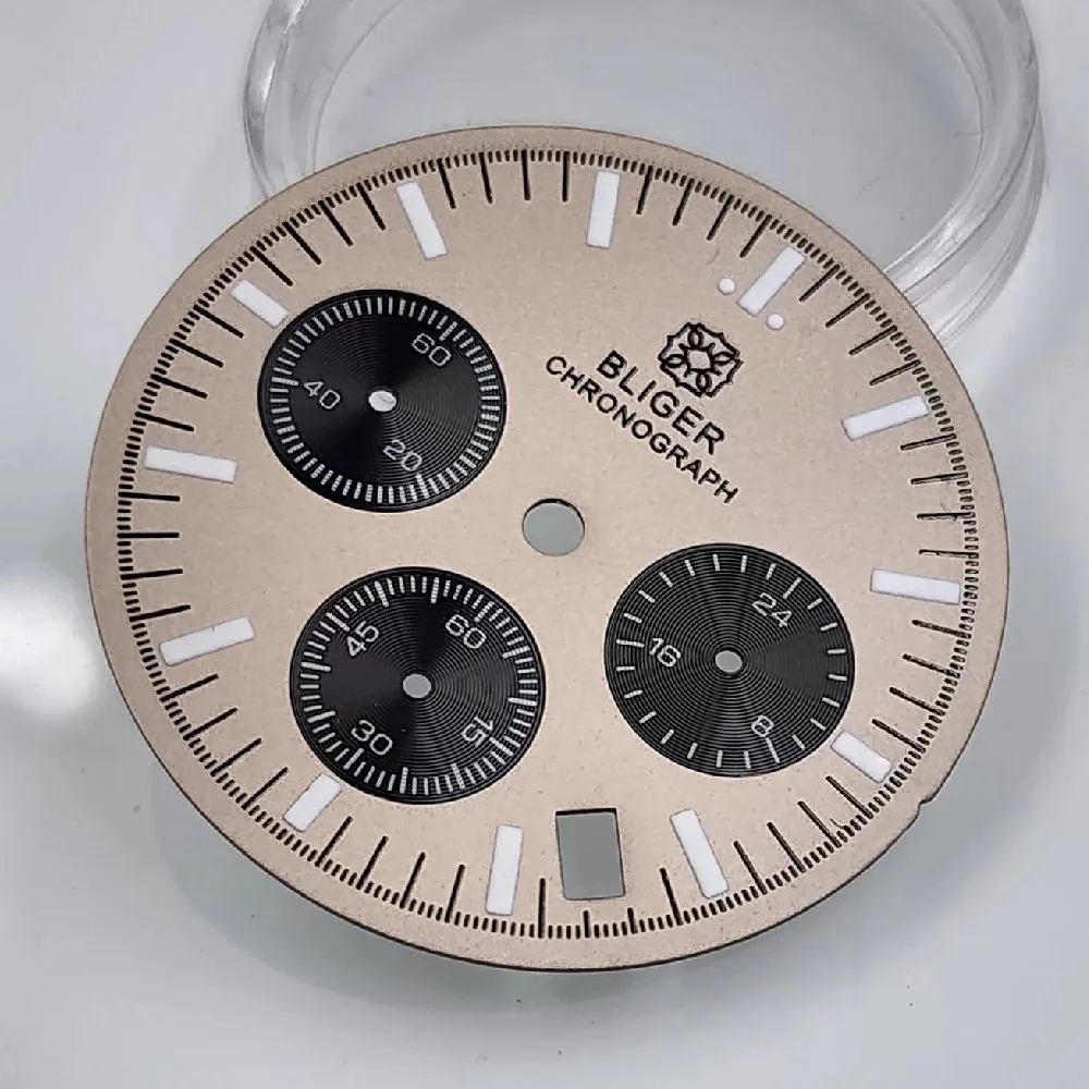 31.5mm Luminous Three-Eye Multifunction Dial For Japanese Vk63 Quartz Movement