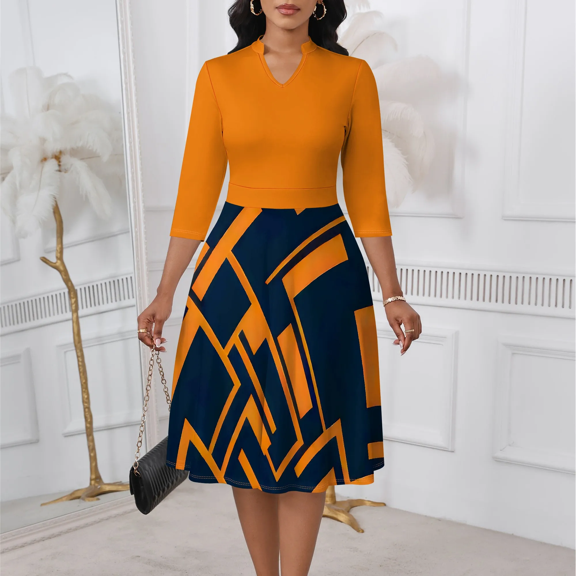 

Women's Floral Off Shoulder Maxi Dress 3/4 Sleeve Multicolor Blue Slit Party Evening