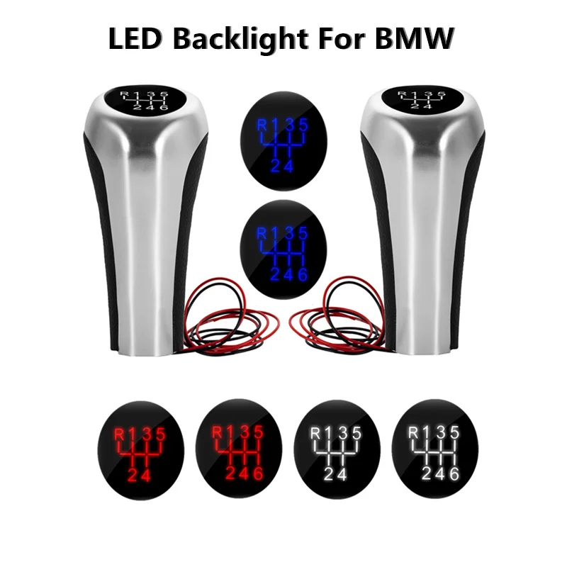 

LED Backlight Car Gear Shift Knob for BMW E46 E90 E91 E92 E36 E30 E32 E34 E36 E38 E39 E60 X1 X3 X5 Accessories 5 6 Speed