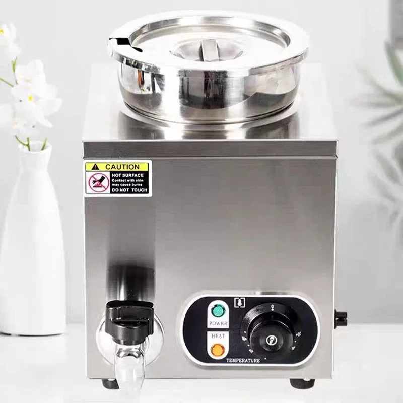 Bain-marie électrique commercial en acier inoxydable à 4 bacs, chauffe-soupe, température réglable, machine de conservation de la chaleur des aliments, personnalisable