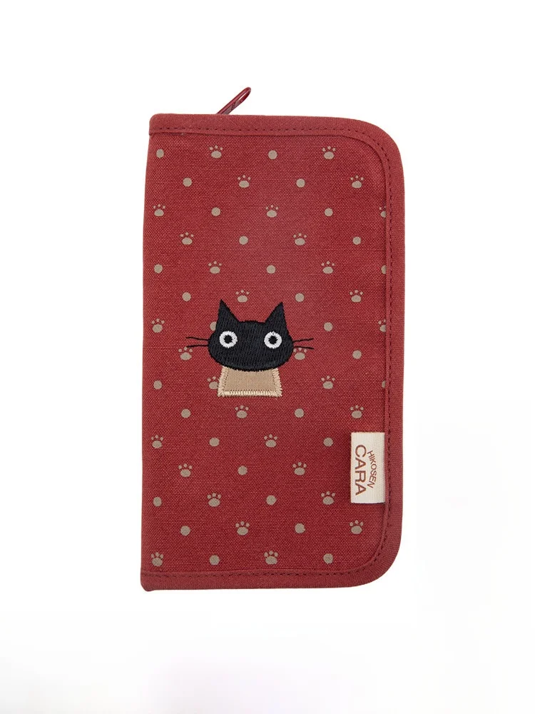 long-wallet-hikosencara-original-design-black-women's-wallet-coin-purse-document-bag-korean-style-adult-zipper-closure