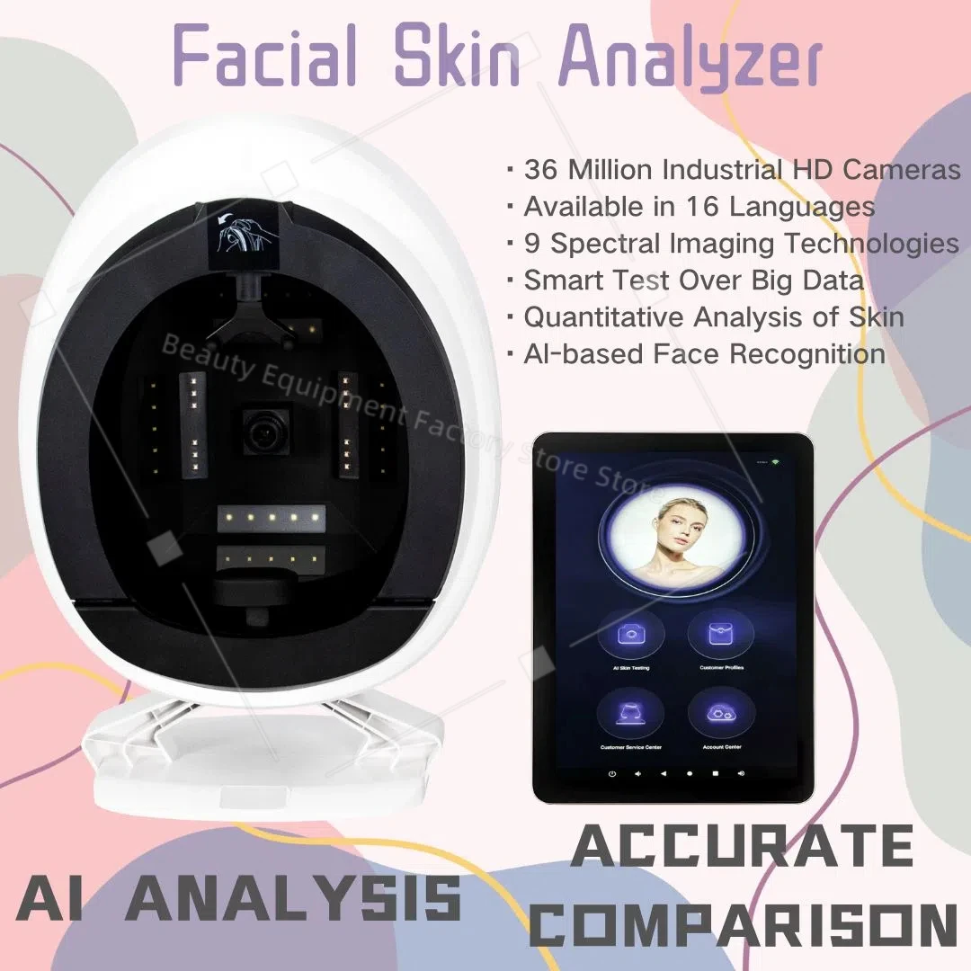 Analizador de Piel AISA Q1 X5 3D Profesional, Máquina Analizadora Facial de Piel O1 Pro con IA, Escáner de Análisis de Piel de 15.6 Pulgadas con 10 Espectros de Luz