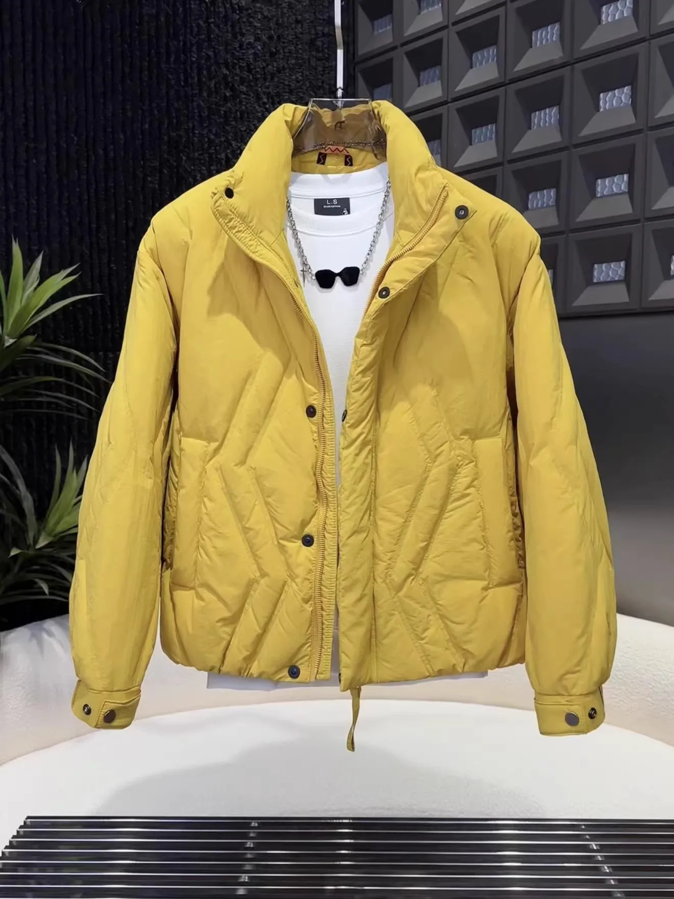 

Мужская зимняя куртка-пуховик с воротником-стойкой, повседневная, модная, теплая, на молнии, для отдыха, длинная...