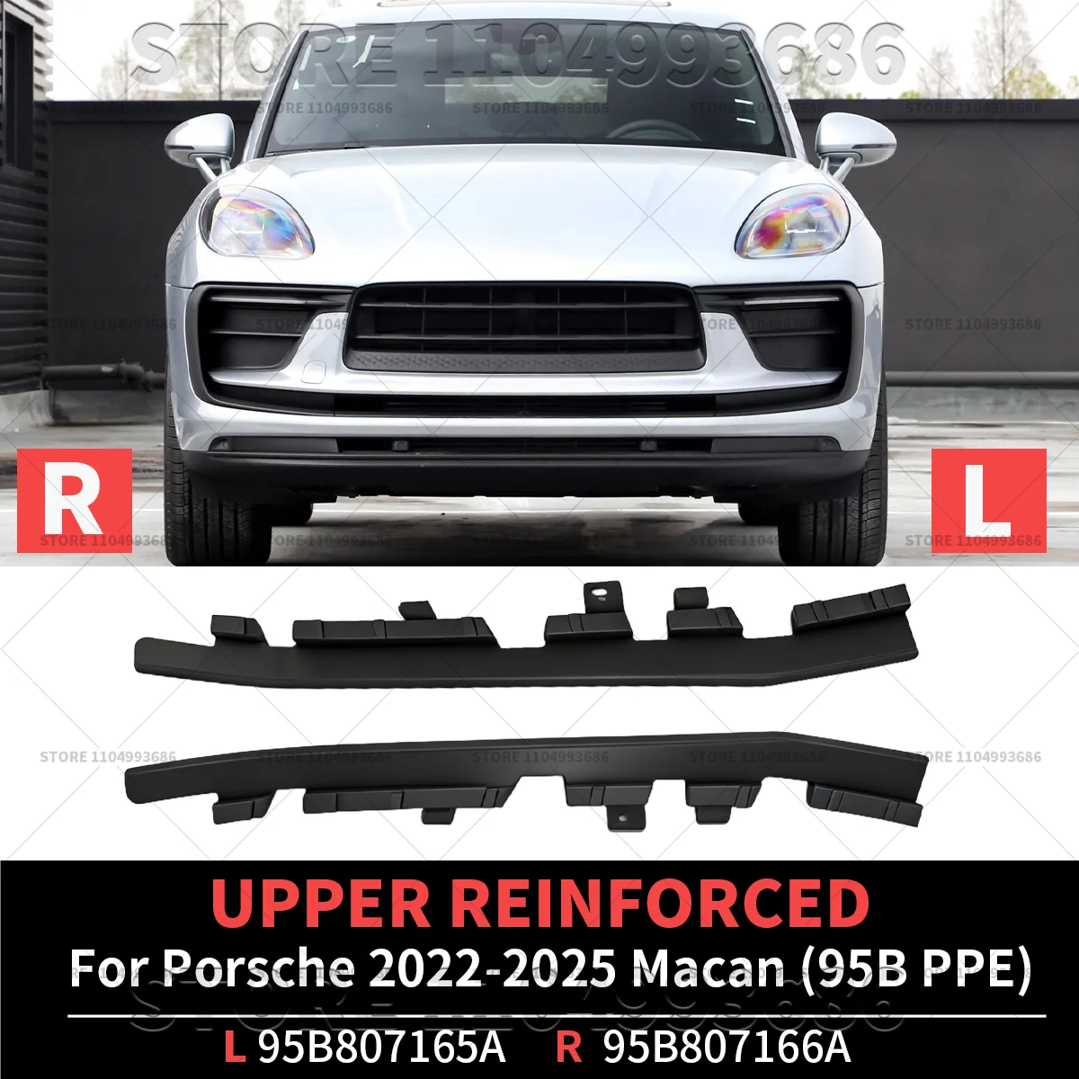 

Для Porsche Macan 2022 2023 2024 2025 (95B PPE) передний бампер, верхний усиленный OEM 95B807165A 95B807166A