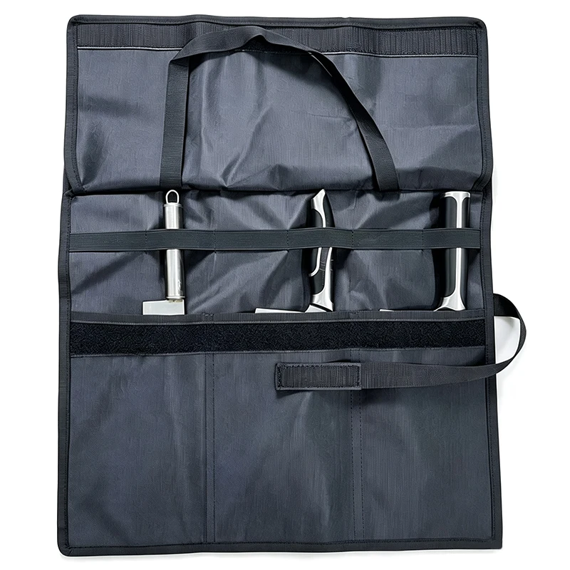 3 Large Slot Kitchen Knife Storage Pockets Durable Oxford Camping Carrying Cleaver Bone Chopper Cutting Chef Knife Bag Roll Up