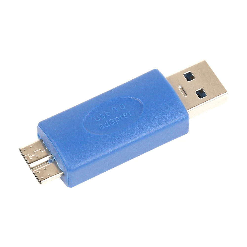 Blue USB 3.0 Type A Male To USB 3.0 Micro B Male Plug Connector Hard Disk Adapter USB3.0 Converter