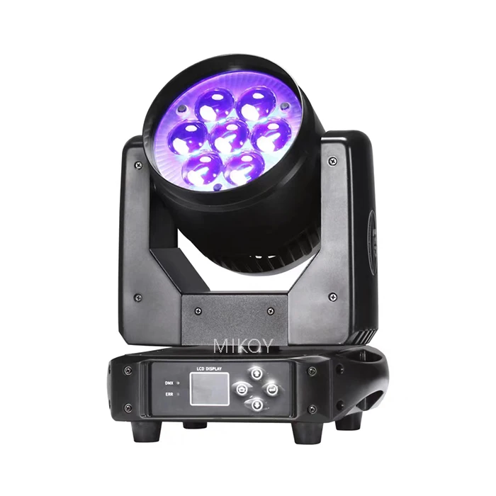 7X40W LED Zoom Farbiger Moving Head Scheinwerfer RGB Beam Light DMX-Steuerung Bühneneffekt DJ Disco Nachtclub Party Hochzeit Tanz – Detail 1