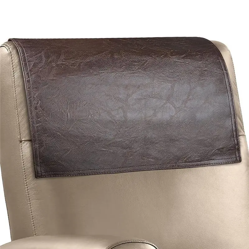 ABUG-For Recliner Chair Headrest Protector Faux Leather Cover For Couch For Furniture Replacement Parts Brown