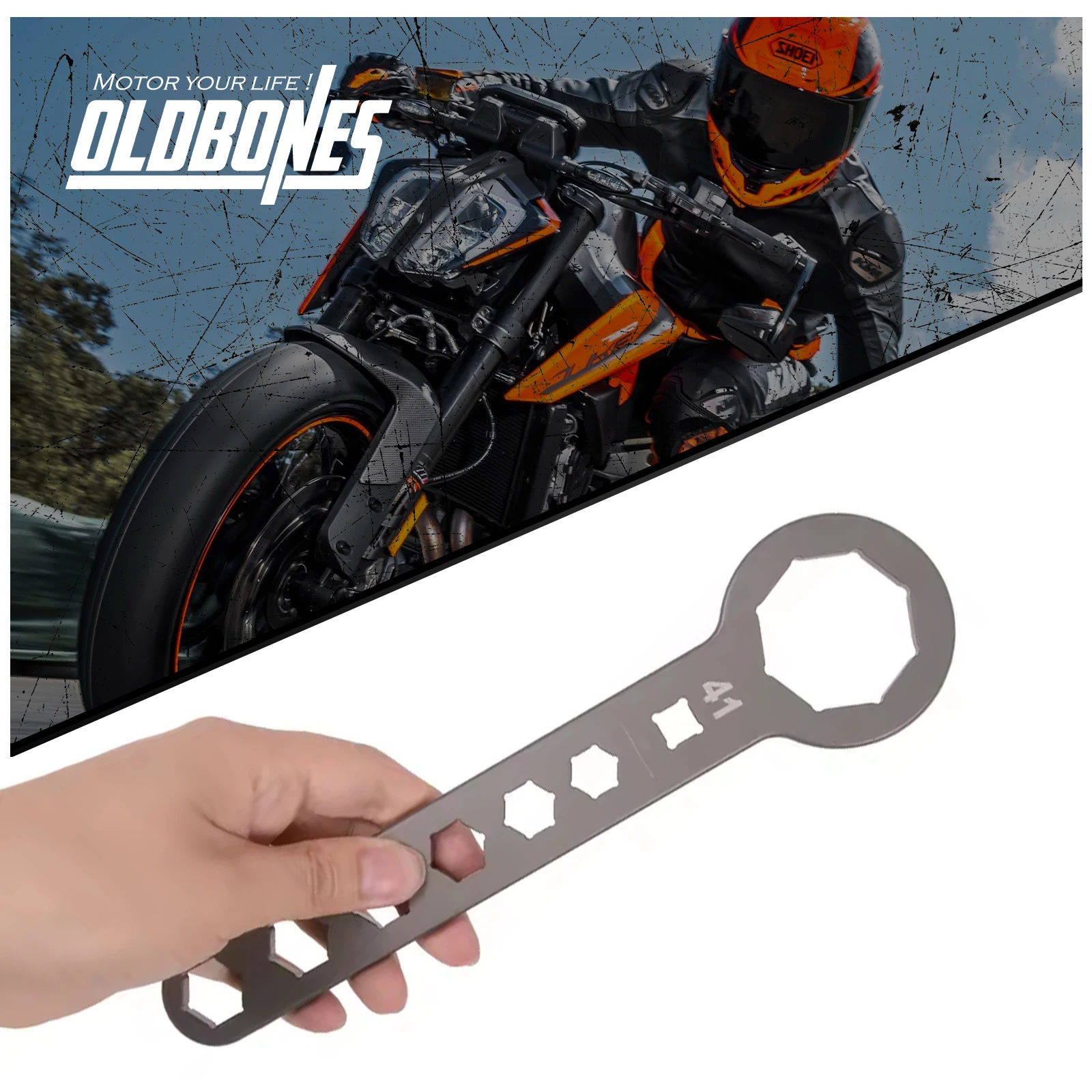 40/41/44/45/46/48/49/50mm Motorcycle Aluminium Front shock Absorber Head Disassembly Tools Front Fork Cap Wrench Tool 8-angle