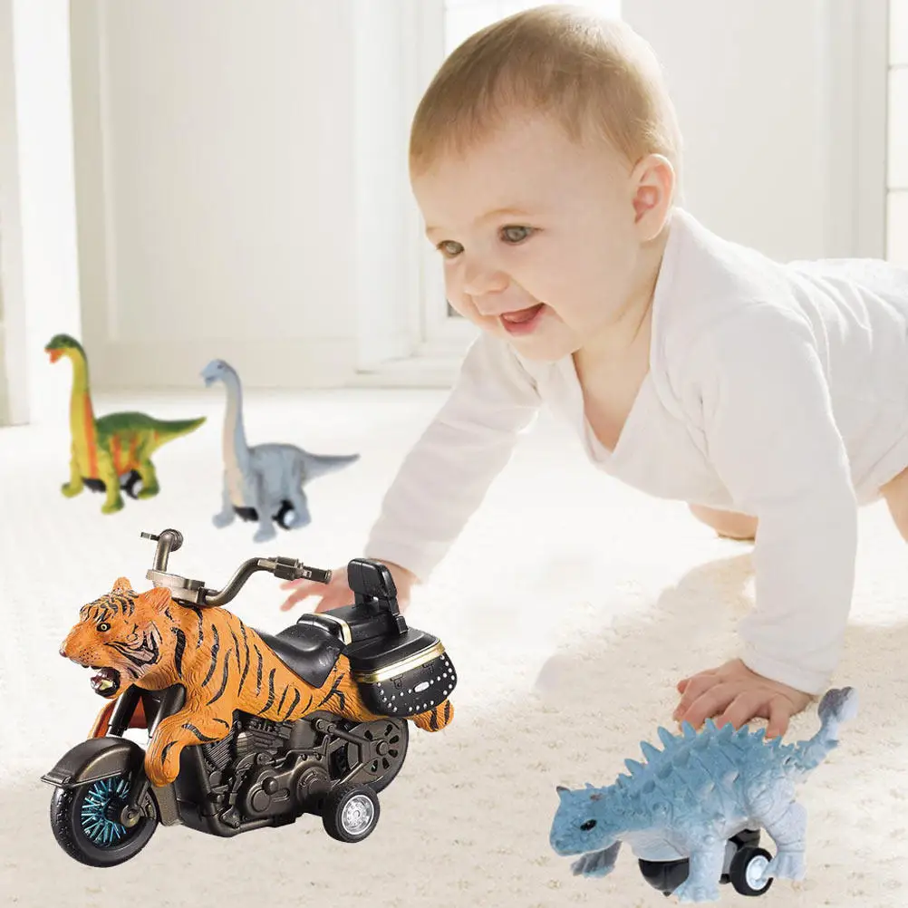 2個セット-プルバック式バイク-摩擦動力慣性ミニ動物幼児向け車-子供向けインタラクティブ教育玩具-誕生日プレゼント
