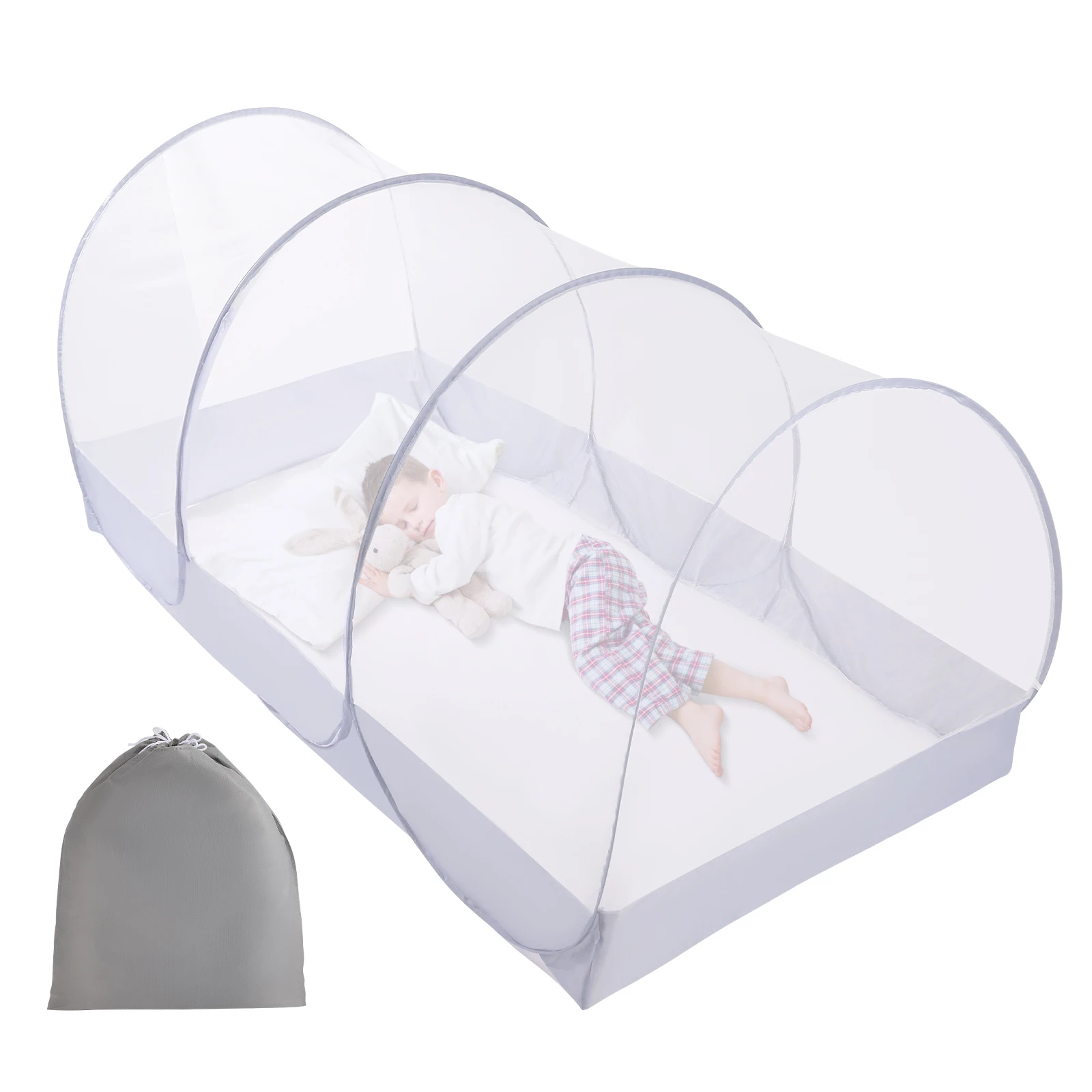 Moskitonetz Pop-Up, Moskitonetz für Bett 190x90x90cm, Moskitonetz für Reisen, faltbares Moskitonetz für Einzelbett, Moskitonetz für Camping