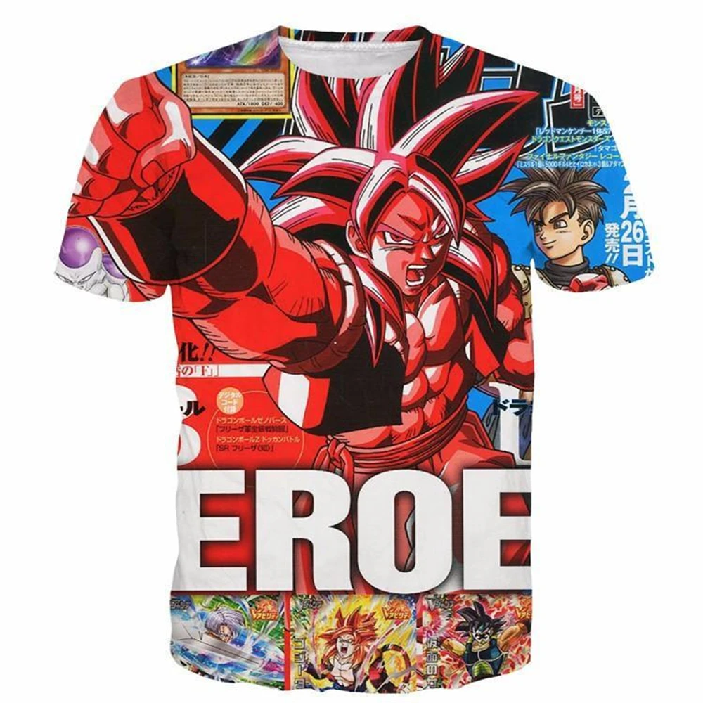

Japanese Anime Dragon Ball Z 3d Printed Japan Magazine Full Cover Gogeta Heroe Stylish T-Shirt Kids Adults Cosplay Tops Clothing