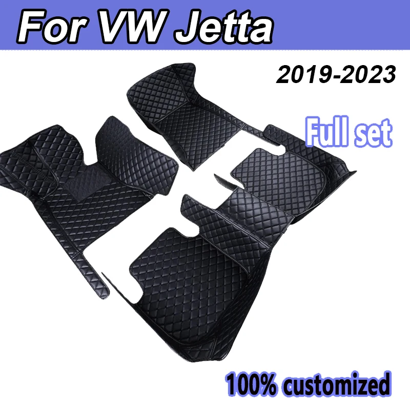 Leather Car Floor Mats For VW VW Jetta Vento A7 2019 2020 2021 2022 2023 Leather Car Matt Interior Parts Car Accessories