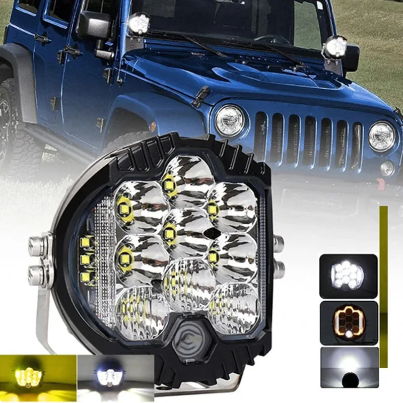 5/7/9 v LED práce lehký LED mlha jízda comba světel pult pro džíp wrangler ATV UTV SUV offroad 4x4 podávacího Ford kamion jantar bílá