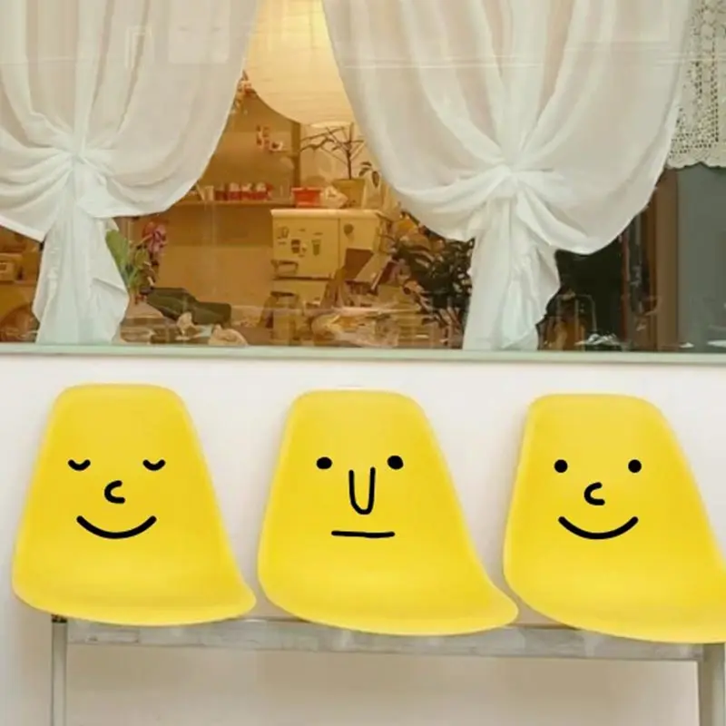 Smiley Face Funny Wall Stickers DIY Chair Toilet Vinyl Decals Waterproof Cabinet Refrigerator Window Home Decoration