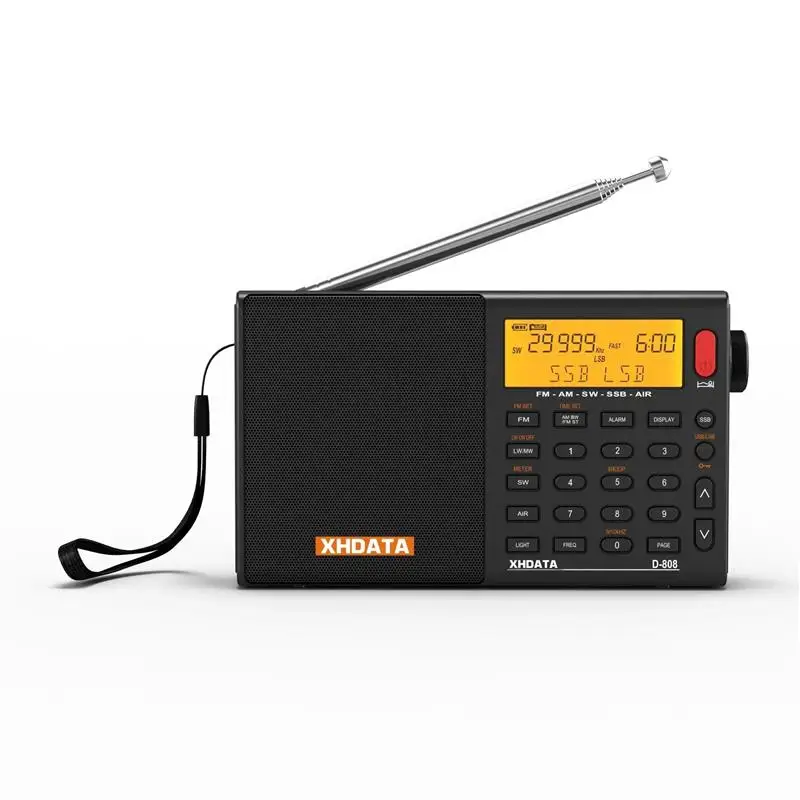 2025 XHDATA D-808 Portable Radio AM/FM/SW/MW/LW SSB AIR RDS Radio Speaker with LCD Display Alarm Clock Stereo Radio D808 .