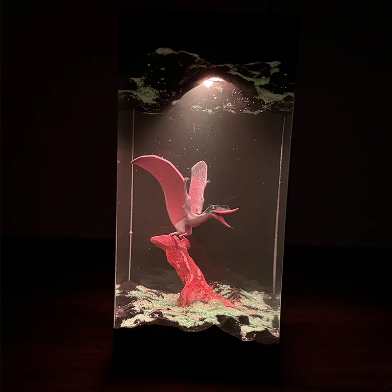 Pterosaur Figure Organism Resin Table Light Creactive Art Decoration Dinosaur Jurassic  Scence Night Light  USB Charge