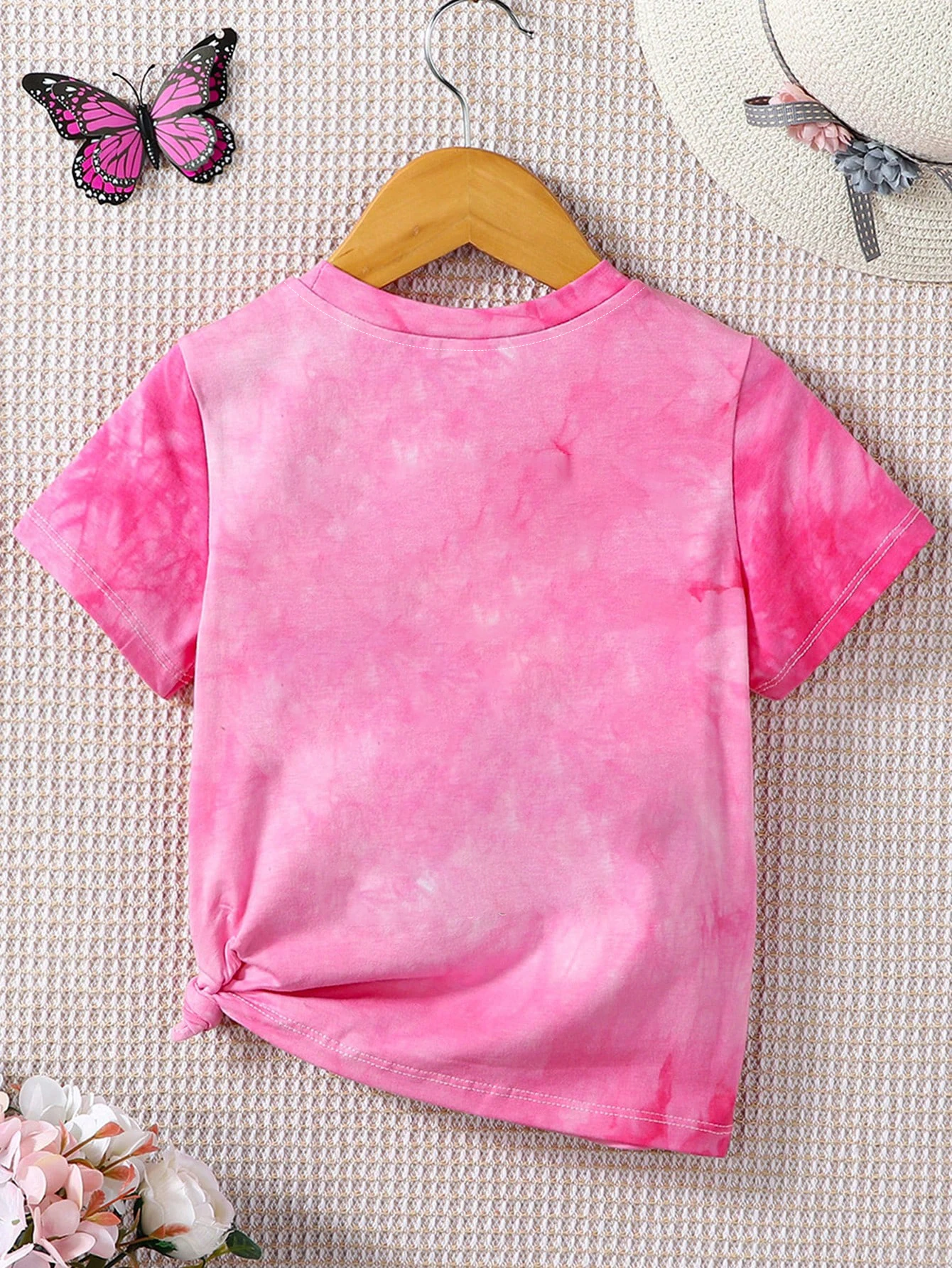 Trendy Girls Pink Tie-Dye T-Shirt, 