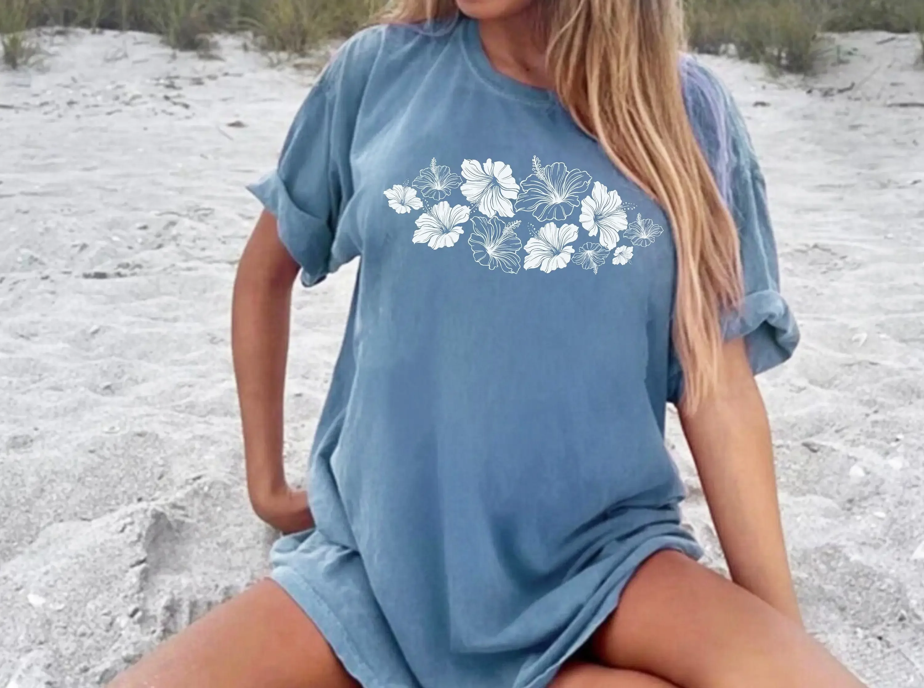 Hibiscus Flower T Shirt Aloha Hawaii Comfort Colors Summer Beach Vibes Trendy