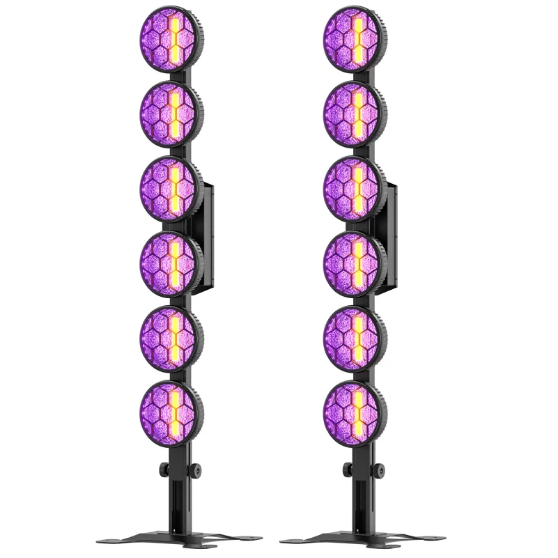 2PCS 6LED Retro Lights 300W RGB COB Linear Vintage Light Stage Effect Lighting Projector for Disco Party Concert Wedding Theater