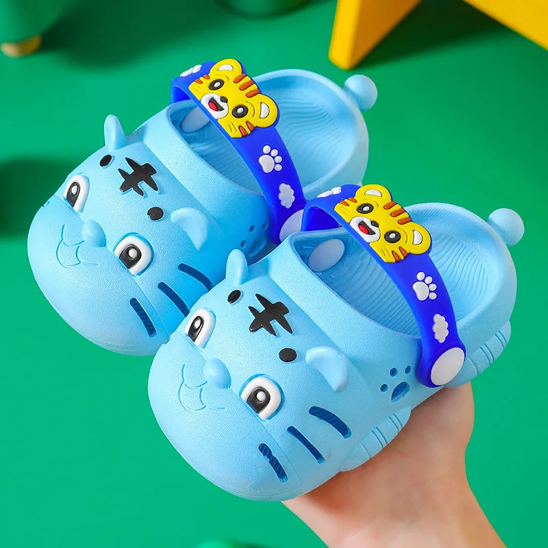 Designer slippers baby tiger cartoon children garden shoes breathable slides infant 1-6 year Babi home slippers shoes kid