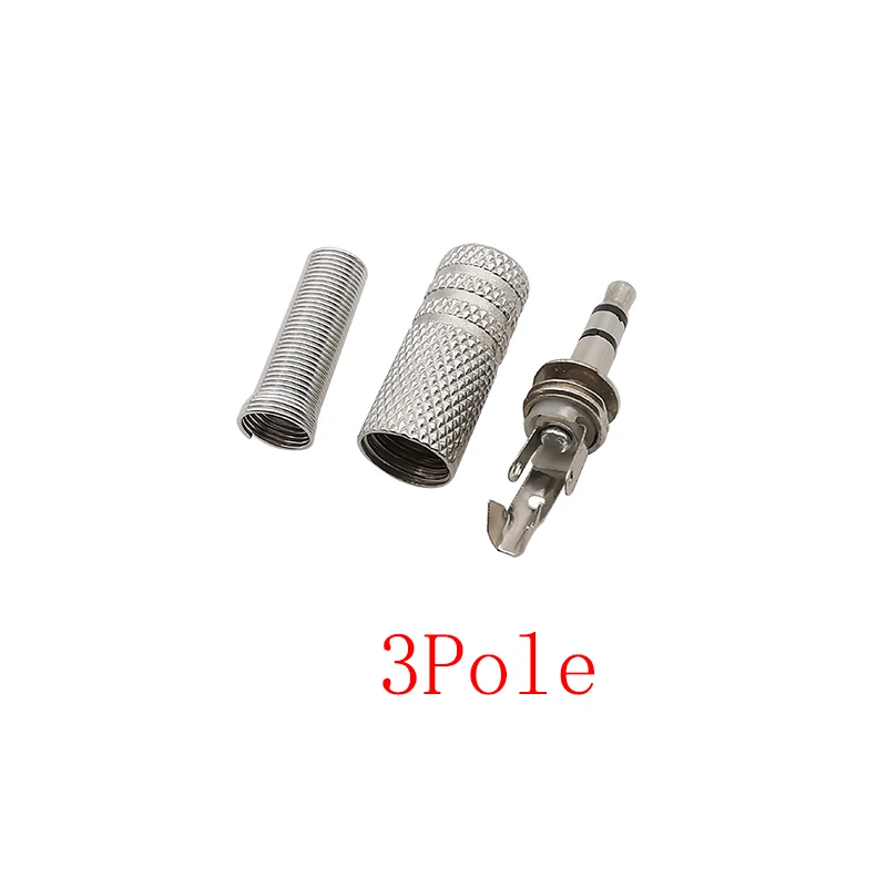 Conector de Metal para auriculares, Conector de Metal de 5 piezas, 3,5mm, 2/3/4 polos, Mono/estéreo, TS/TRS/TRRS, 3,5mm, reparación de bricolaje