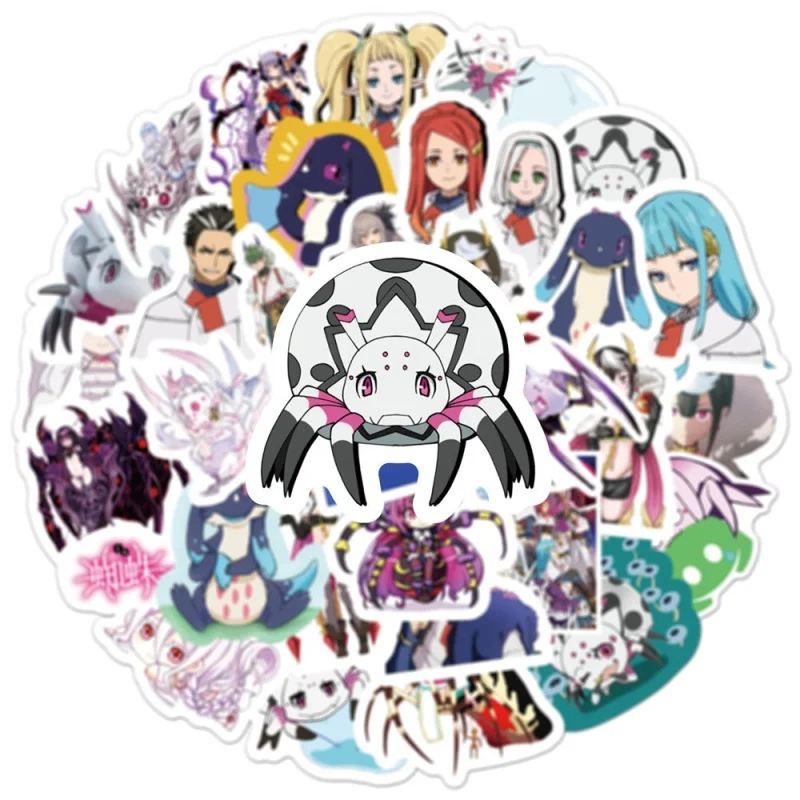 

10/30/50PCS So I'm a Spider So What Kumo Desu Ga, Nani Ka Anime Stickers Cute Waterproof Sticker to Refrigerator Glass Bag