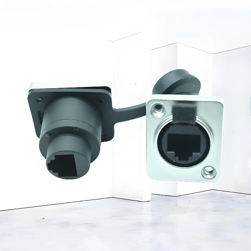 RJ45 connector RJ45 straight-through head LED large screen data transmission 8P Ethernet waterproof RJ45 network interface