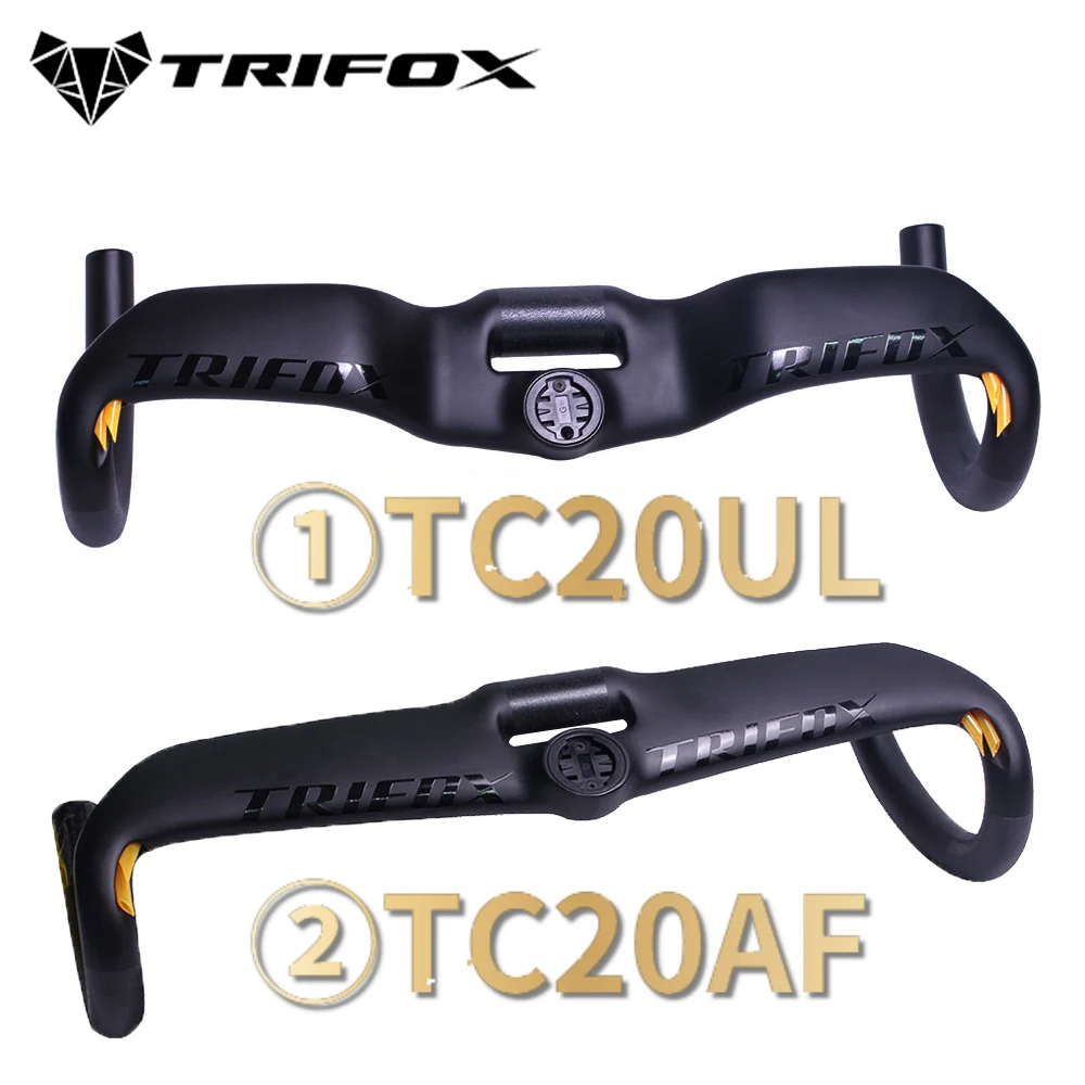 

TRIFOX Bike HandleDrop Bars TC20UL AND TC20AF Clamp Diameter 31.8mm Style Without Stem Bike Handlebar T800 Carbon Fiber Material