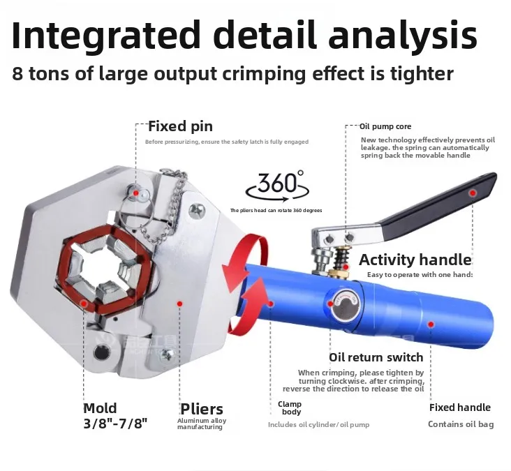 Portable Hydraulic Crimping Tool for Car AC Pipe Manual Cold Pipe Crimper