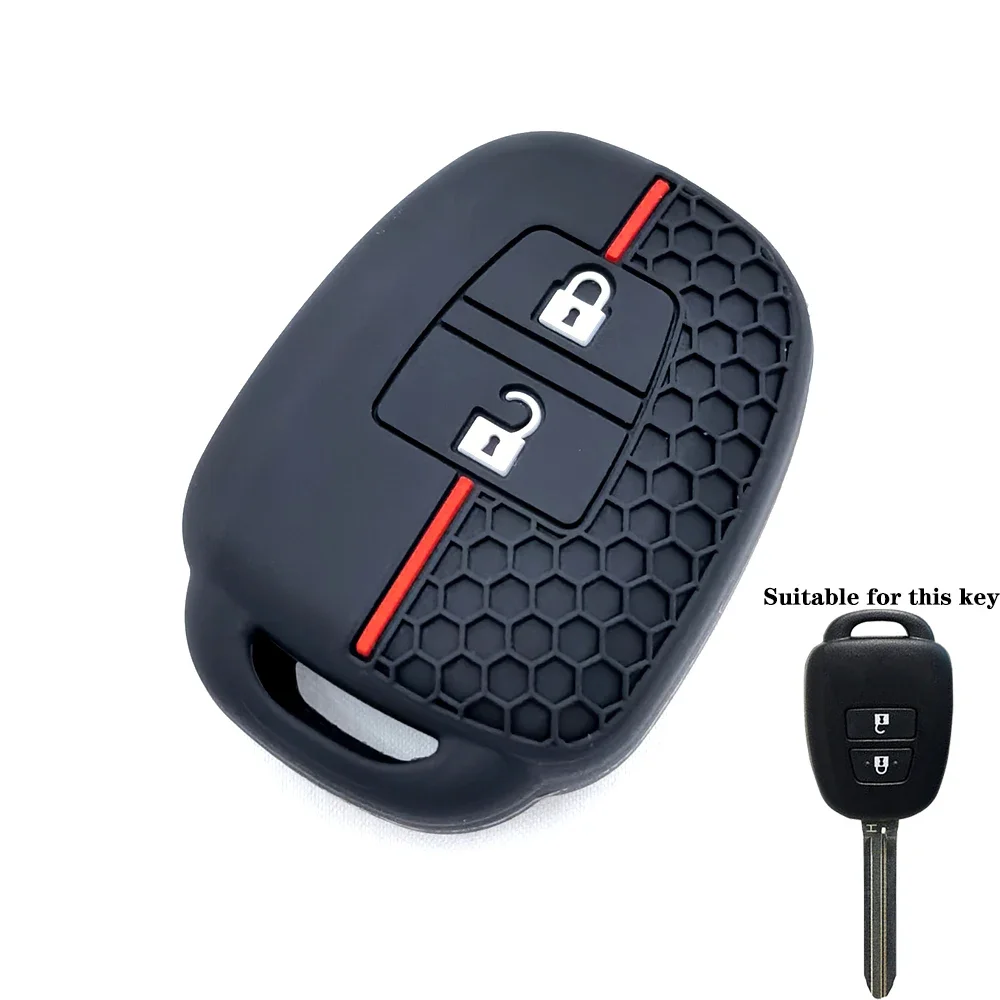 For Toyota Camry Corolla RAV4 Vios Prius C Highlander 2012-2018 Fashion 2 Button Silicone Car Key Cover Remote Case Holder Shell