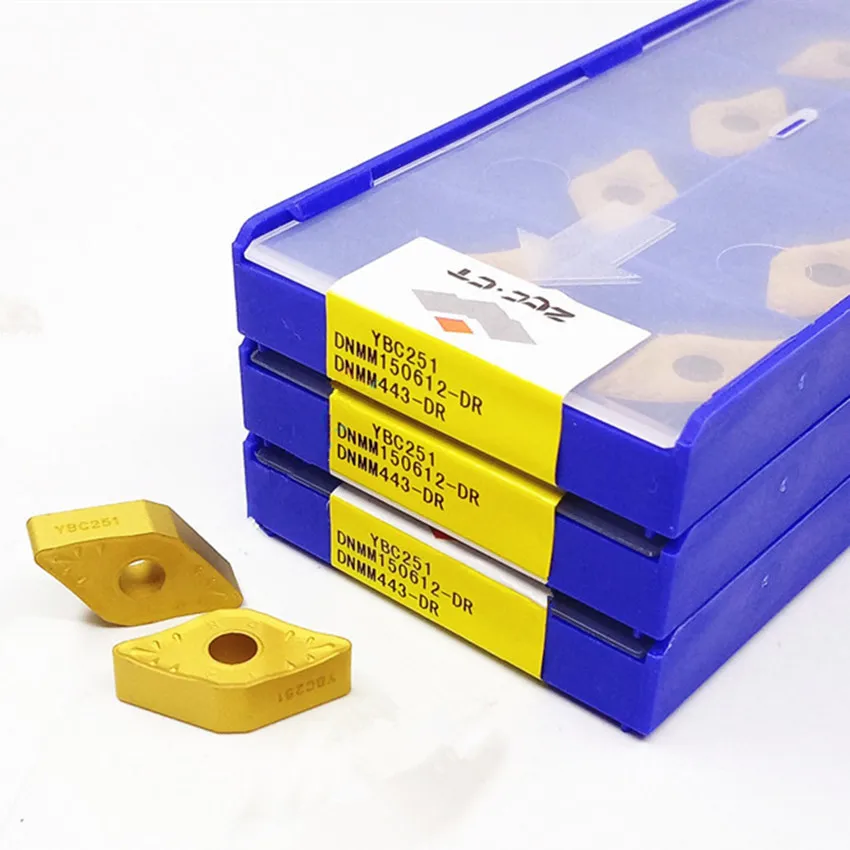 DNMG150608-DR YBC251/DNMG150612-DR YBC251/DNMM150608-DR YBC251/DNMM150612-DR YBC251 ZCC.CT ซีเอ็นซีคาร์ไบด์10ชิ้น/กล่อง