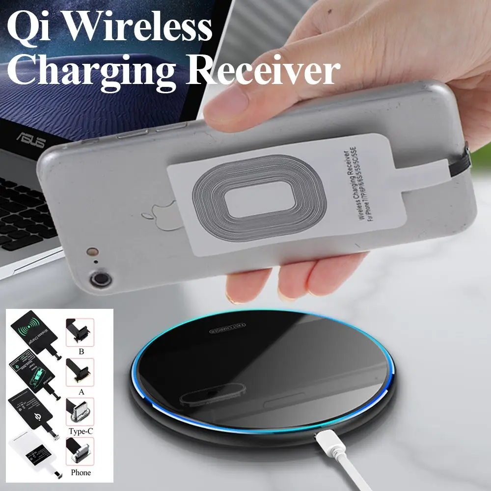 Ultra-thin Receipt Connector Wireless Charging Receiver Accept  Wire Charger Reception Coil For Iphone|For HUAWEI|For Samsung