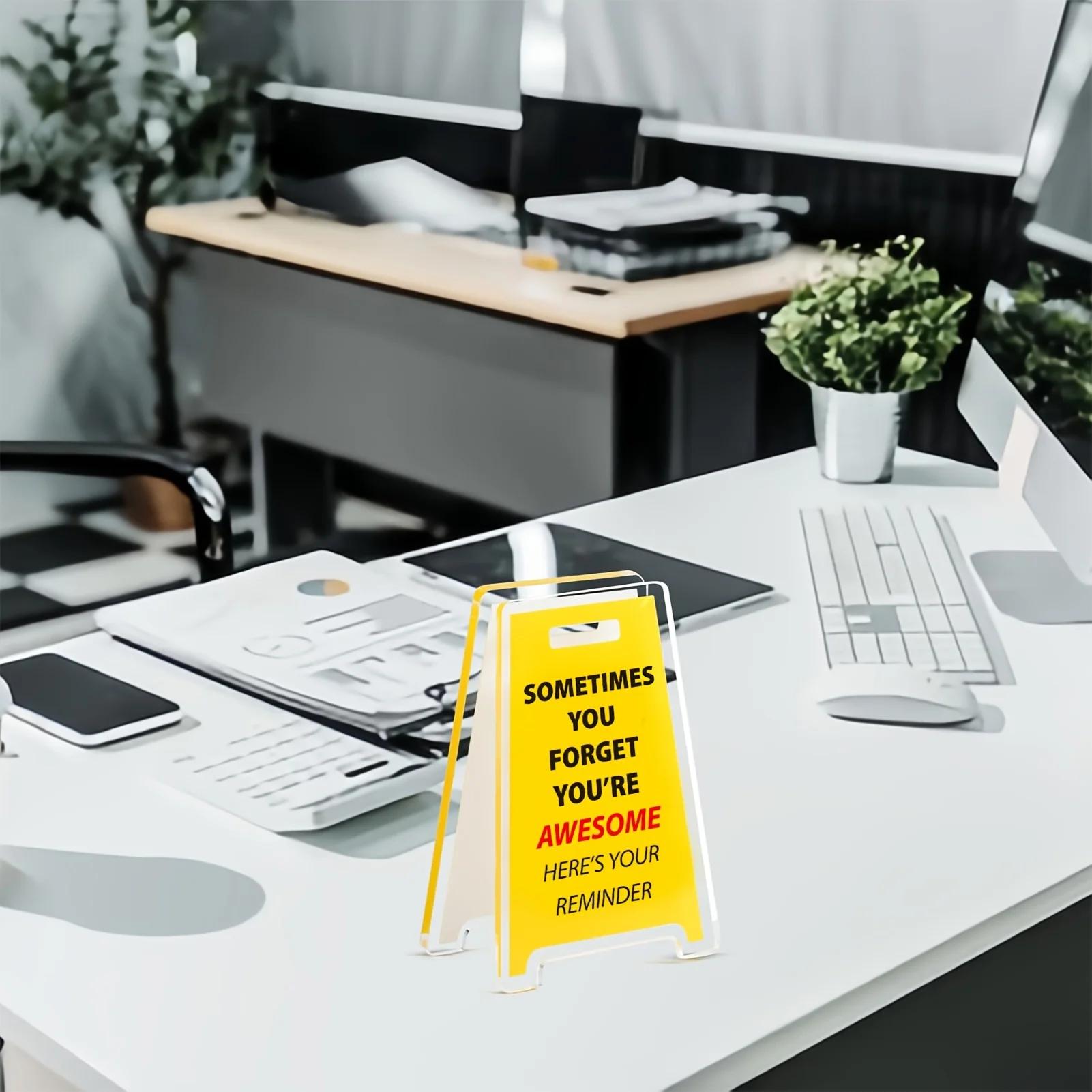 شعار مكتبي أكريليك مضحك "- ملحقات تزيين مكتب غريبة - زخرفة بمشبك مذكرة إبداعي، للأصدقاء والزملاء