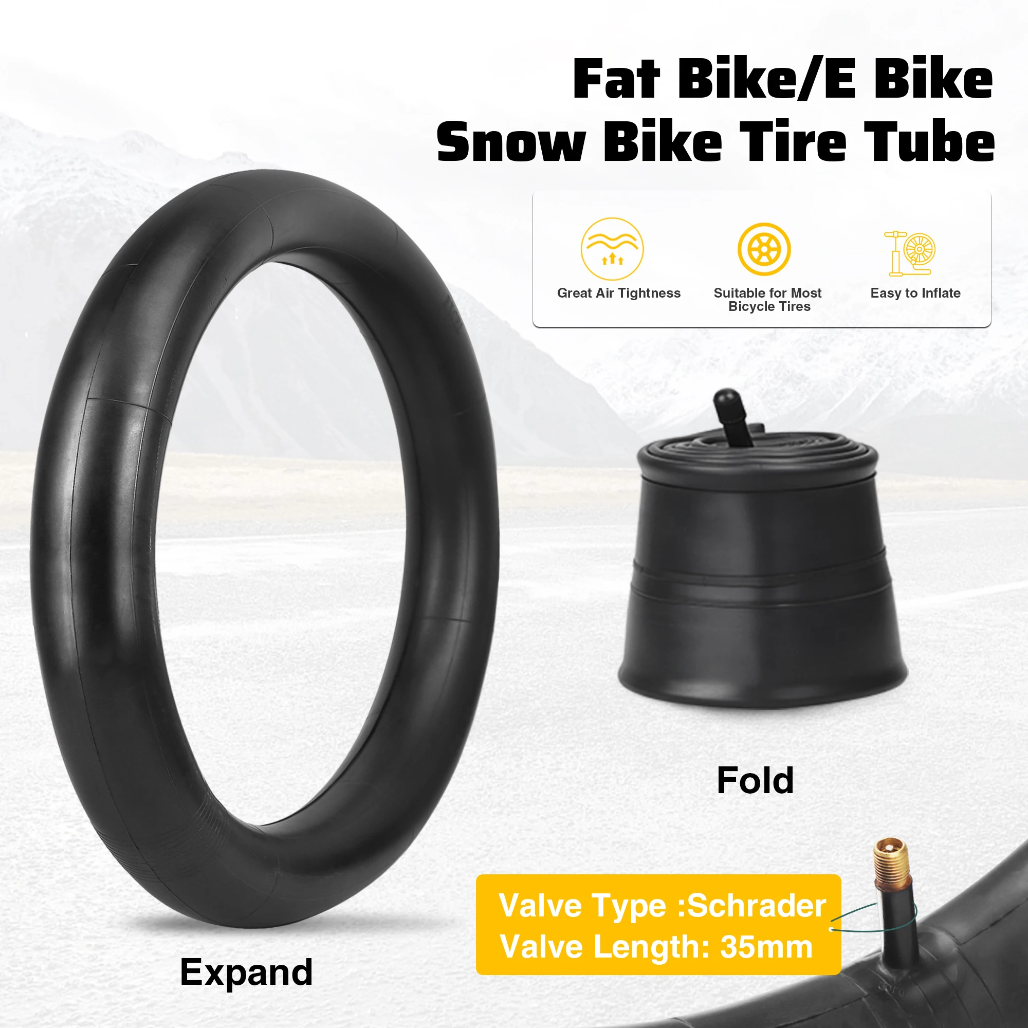 ZUKKA E-Bike Fat Tire 16 X 4.0 Fatbike-Reifen Hochleistungs-E-Bike Mountainbike Schneebike-Reifen Schwarz – Detail 7