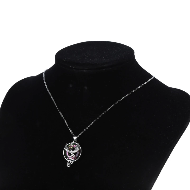 Dainty Colorful Bird Necklaces for Women Crystal Mythological