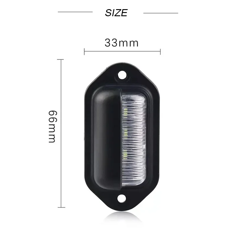 Lampu pelat lisensi 12-24VCar 6LED, lampu pelat lisensi lampu pengawas lampu kubah di bawah kap lampu samping untuk sepeda motor SUV