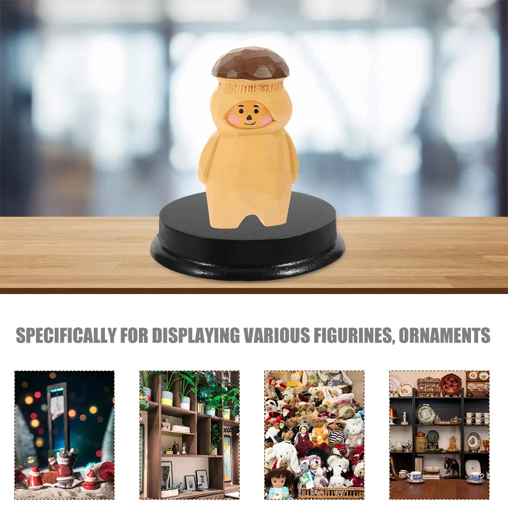 

3pcs Wooden Base For Mini , Smooth Diy Display Stand, Miniature Action Figure Holder, Miniature Base, Home Decor