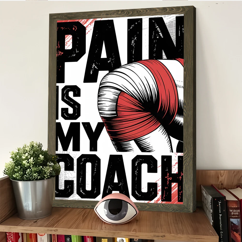 الألم هو مدربي تحفيزية الطباعة المشارك تخصيص صور الرسم على لوحات القماش الجدارية لتزيين الغرفة الجدارية الداخلية #4