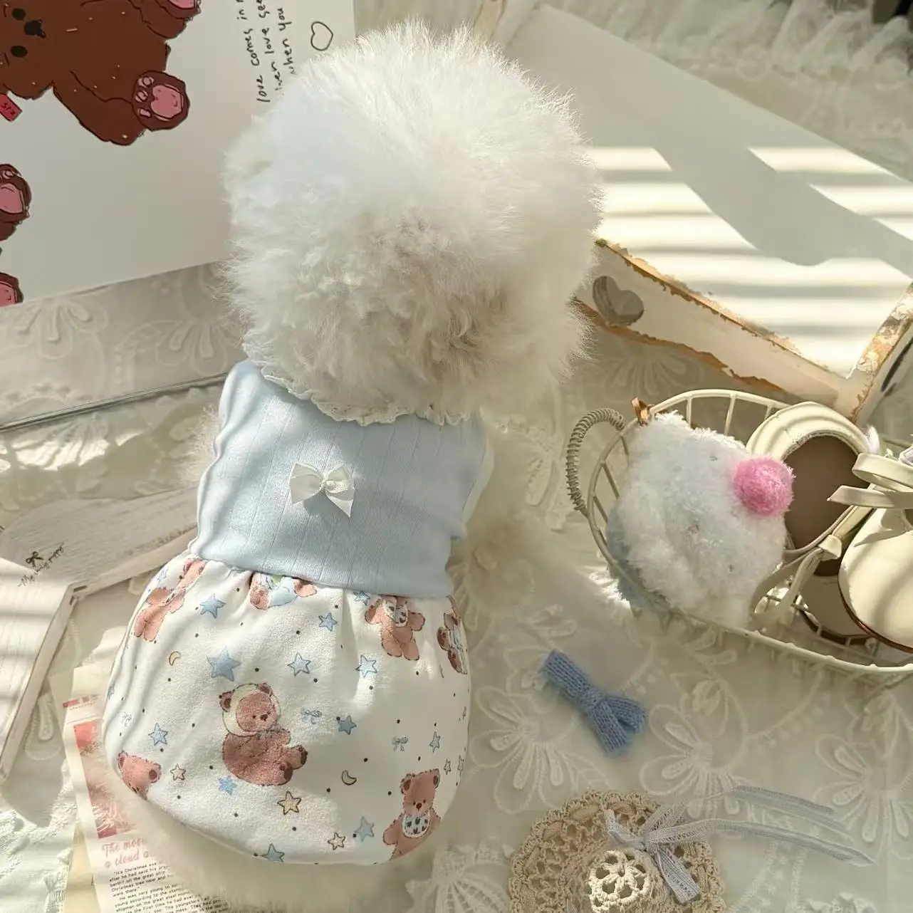 Ropa con tirantes para perros, encaje y burbujas estilo calabaza - imagen 3