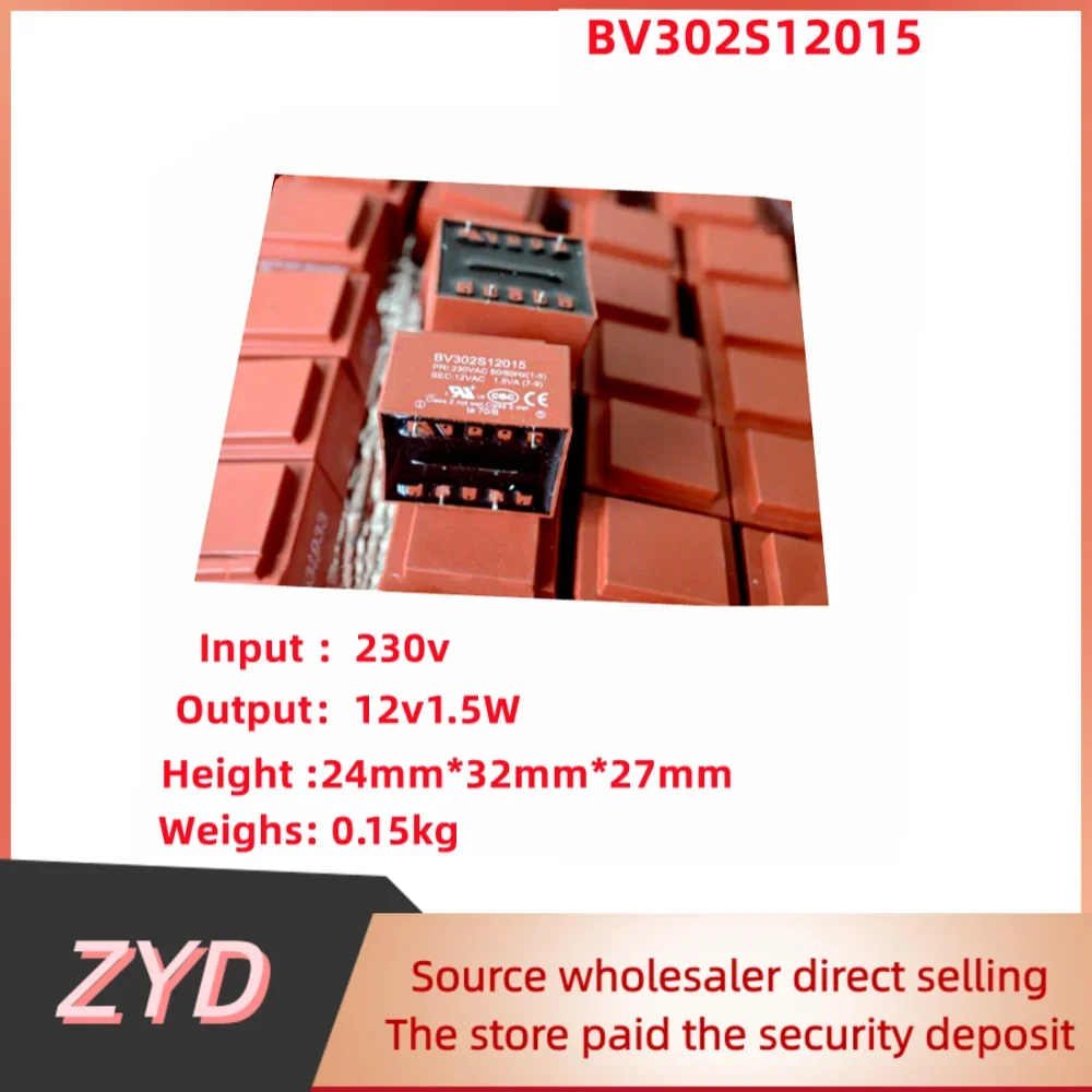 ZYD Original BV302S09015 230VAC 50/60HZ(1-5) 9VAC 1.5VA(7-9) BV302S12015 12V 1.5W Transformer