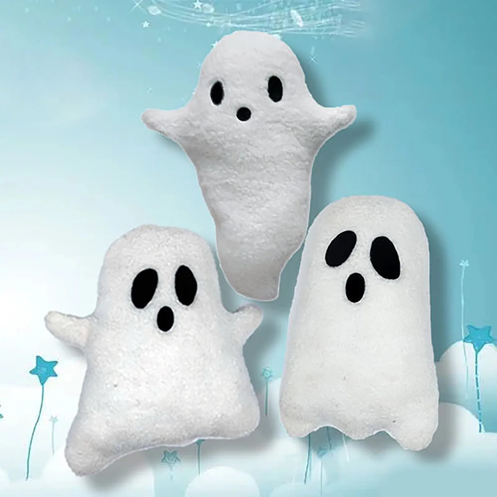 New H Alloween Gi Ft White G H O St Venue Decoration Accessories Funny G H O St Pillow Plush Toy Pillowcase with Button Closure