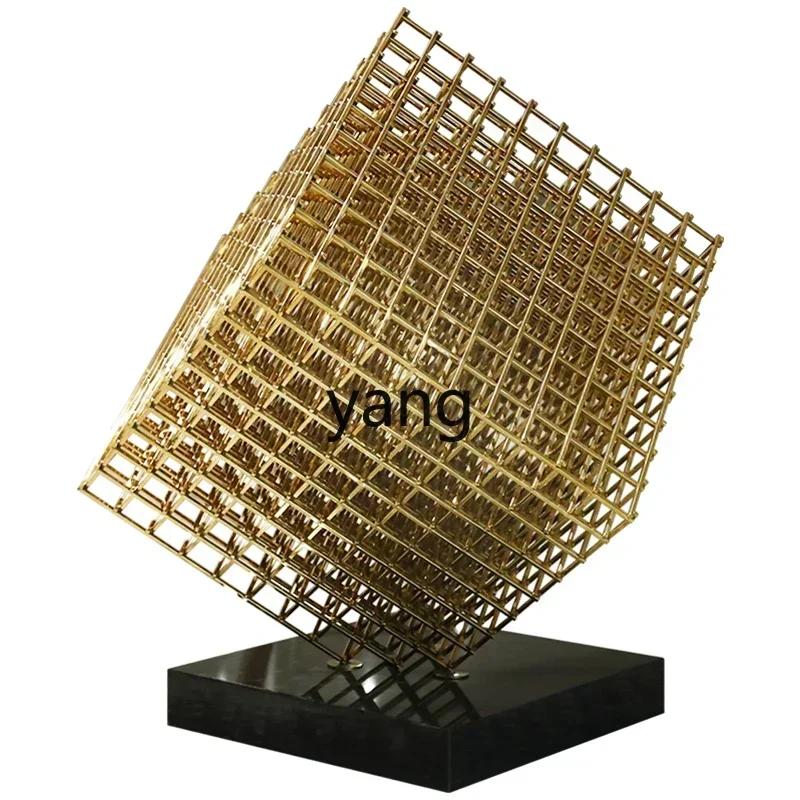 lmm metal stainless steel geometric sculpture light luxury device large soft floor ornament