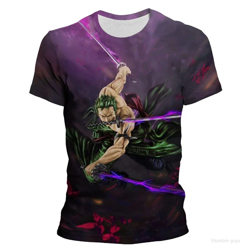 Herren One Piece T-Shirt Shanks Four Emperors Jersey Sommer Lässige Atmungsaktive Kurzarm-Kleidung für Jungen Mädchen Outdoor-Oberteile